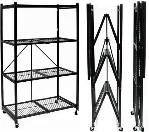 folded sheet metal shelf|folding metal shelves on wheels.